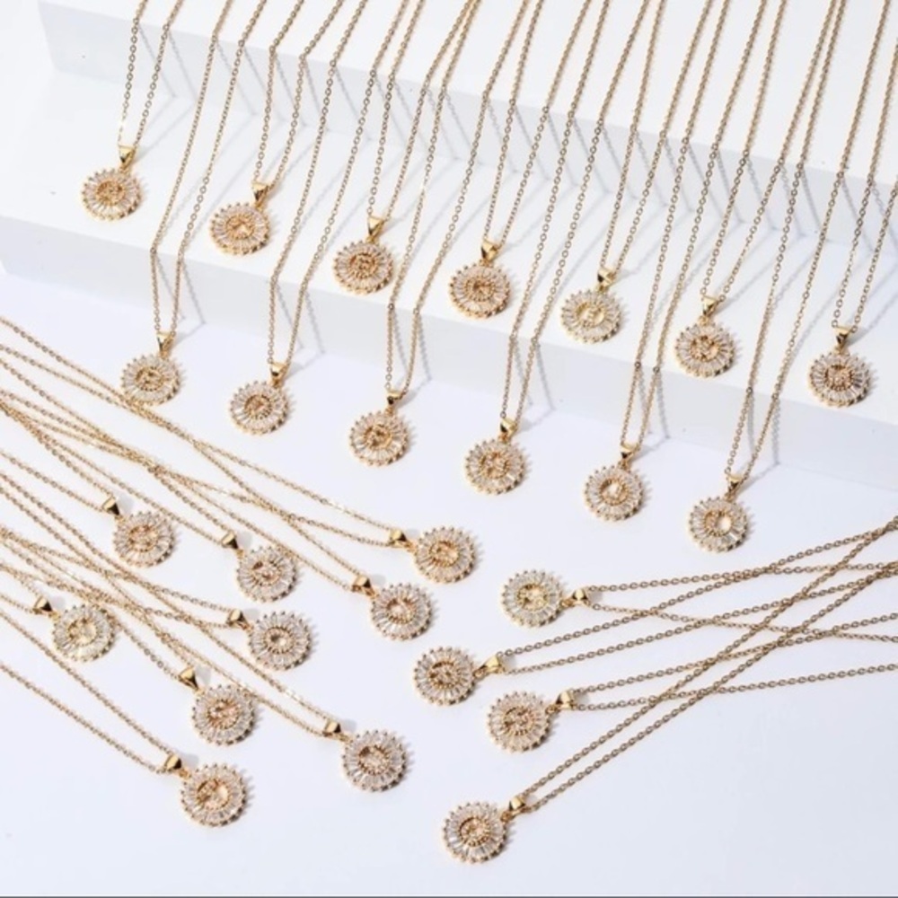 3/$30 💛 Initial Rhinestone Charm Necklace